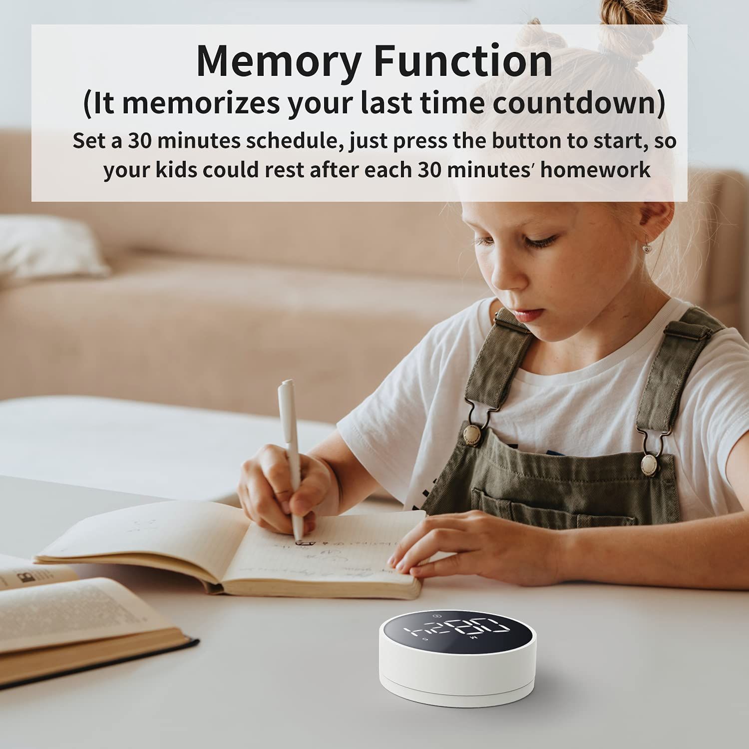 Digital Kitchen Timer - Magnetic Countdown Countup Timer with Large LED Display Volume Adjustable, Easy for Cooking and for Seniors and Kids to Use (white) - Image 4