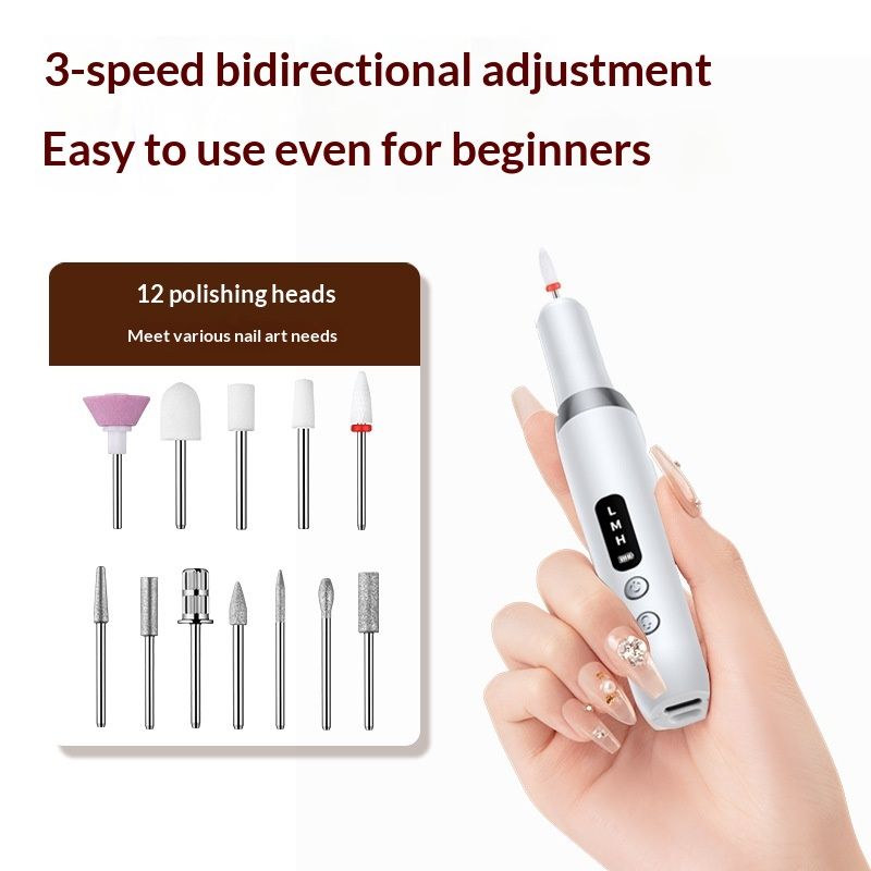 Portable Electric Nail Drills, Manicure and Pedicure Sets for Grinding,polishing and Trimming,Rechargeable Pedestal Nail Polisher - Image 2