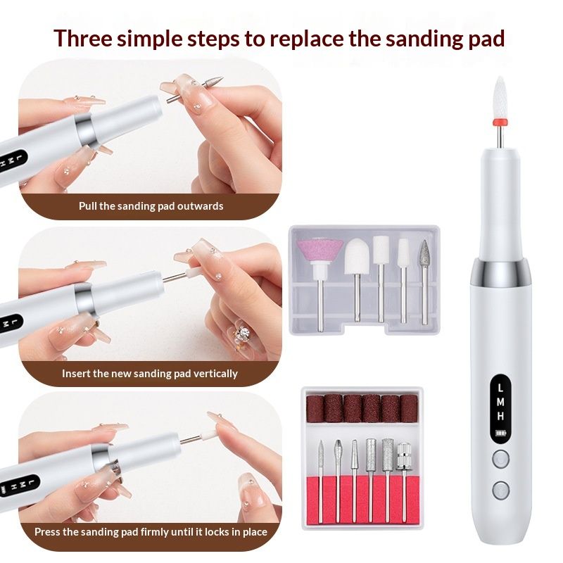 Portable Electric Nail Drills, Manicure and Pedicure Sets for Grinding,polishing and Trimming,Rechargeable Pedestal Nail Polisher - Image 5