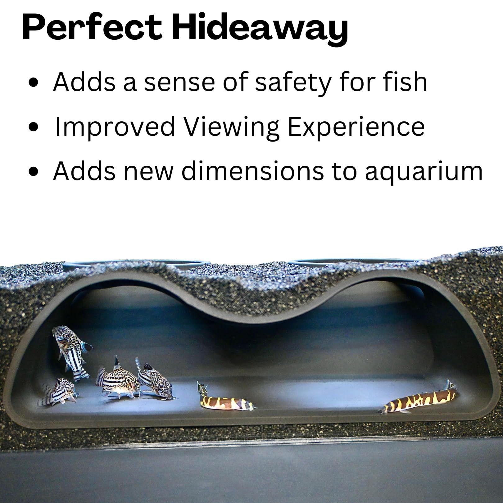 Aquarium Underground Tunnel Cave Natural Curve Two Hole | Viewing Fish & Shrimp Under Gravel Tunnel | Fish Tank Decor Decoration Hideout - Image 4
