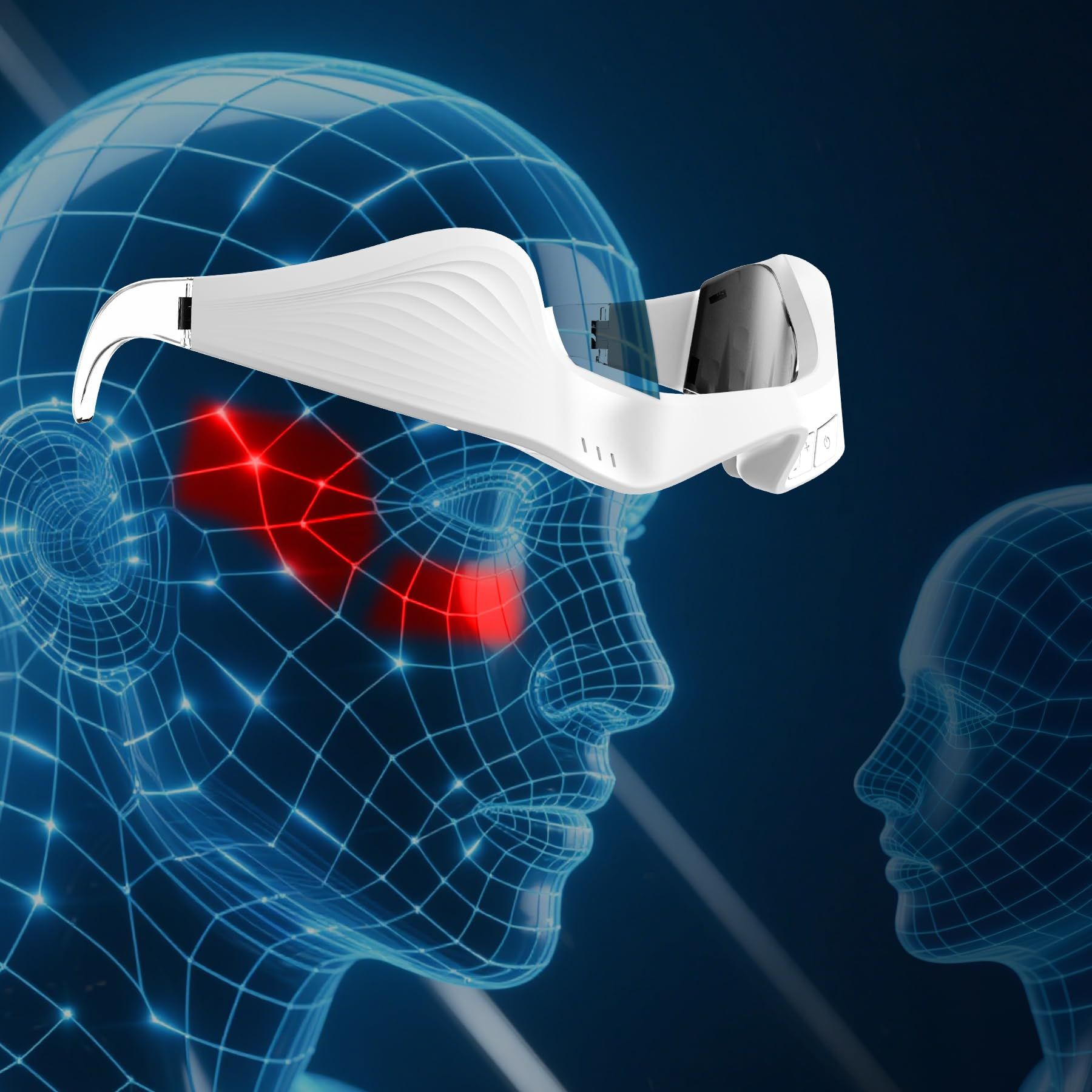 Red Light Eye Massager,Red Light Glasses,Under Eye Light Therapy Device,Red Light Beauty Device Eye Massage Light-Weight,Reducing Dark Circles,Puffiness,Wrinkles (Milky) - Image 3