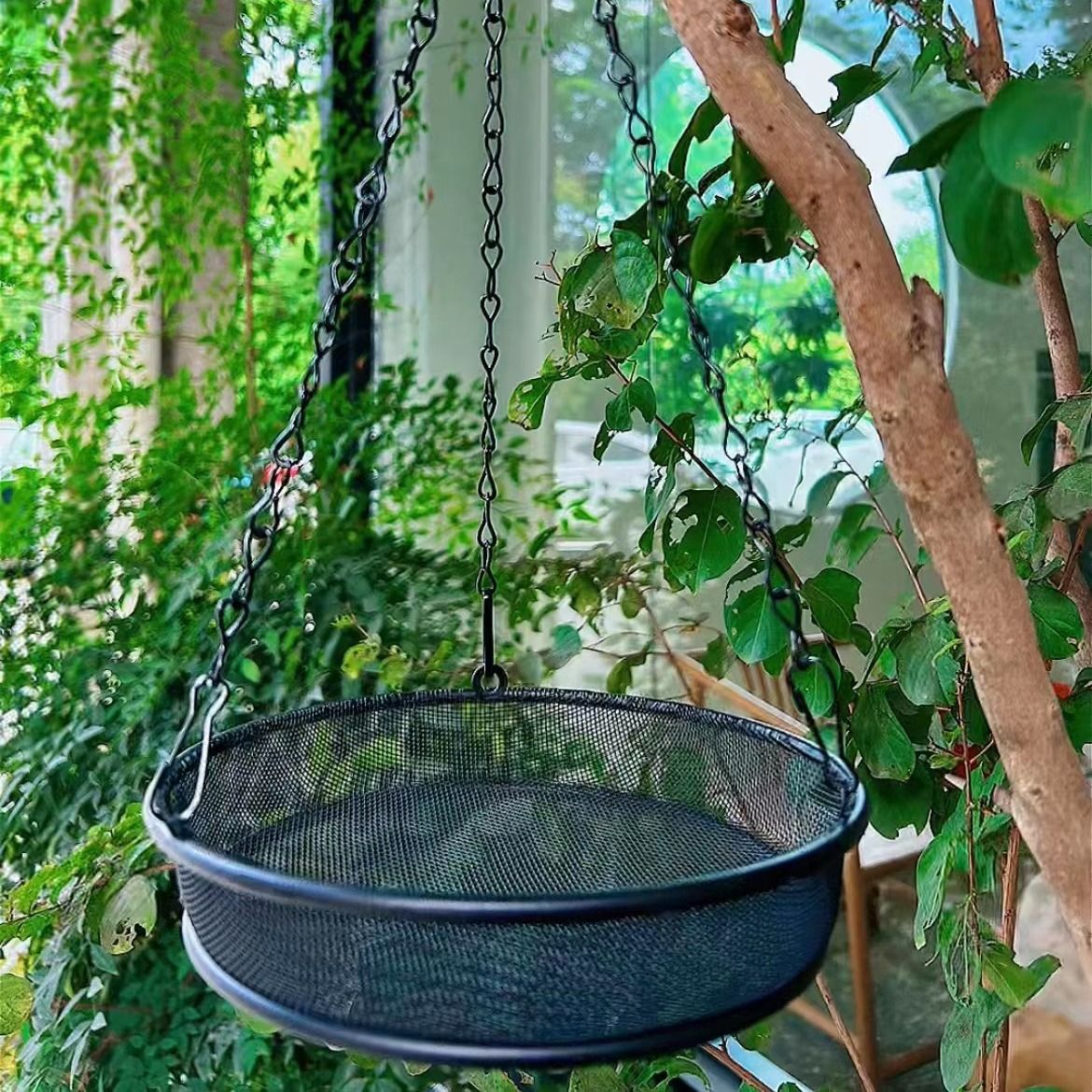 Premium Hanging Bird Feeder Tray, Platform Bird Feeder Stainless Steel Mesh Tray,Wild Bird Feeder for Outside Hanging Seed Platform 1Pcs - Image 3