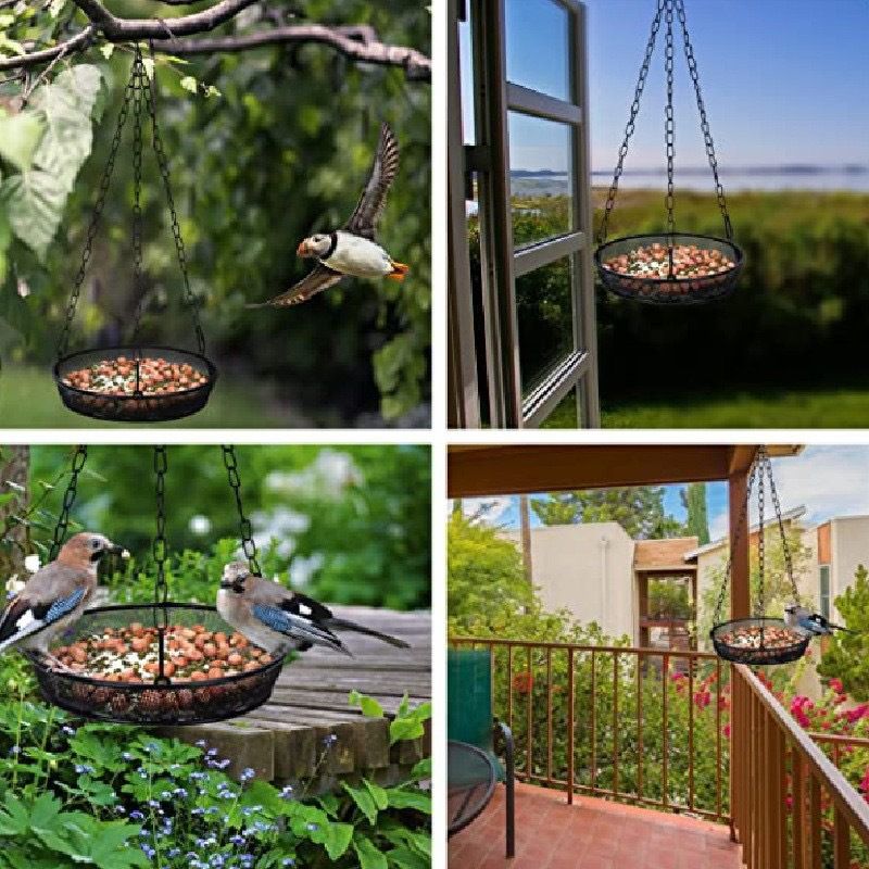 Premium Hanging Bird Feeder Tray, Platform Bird Feeder Stainless Steel Mesh Tray,Wild Bird Feeder for Outside Hanging Seed Platform 1Pcs - Image 4