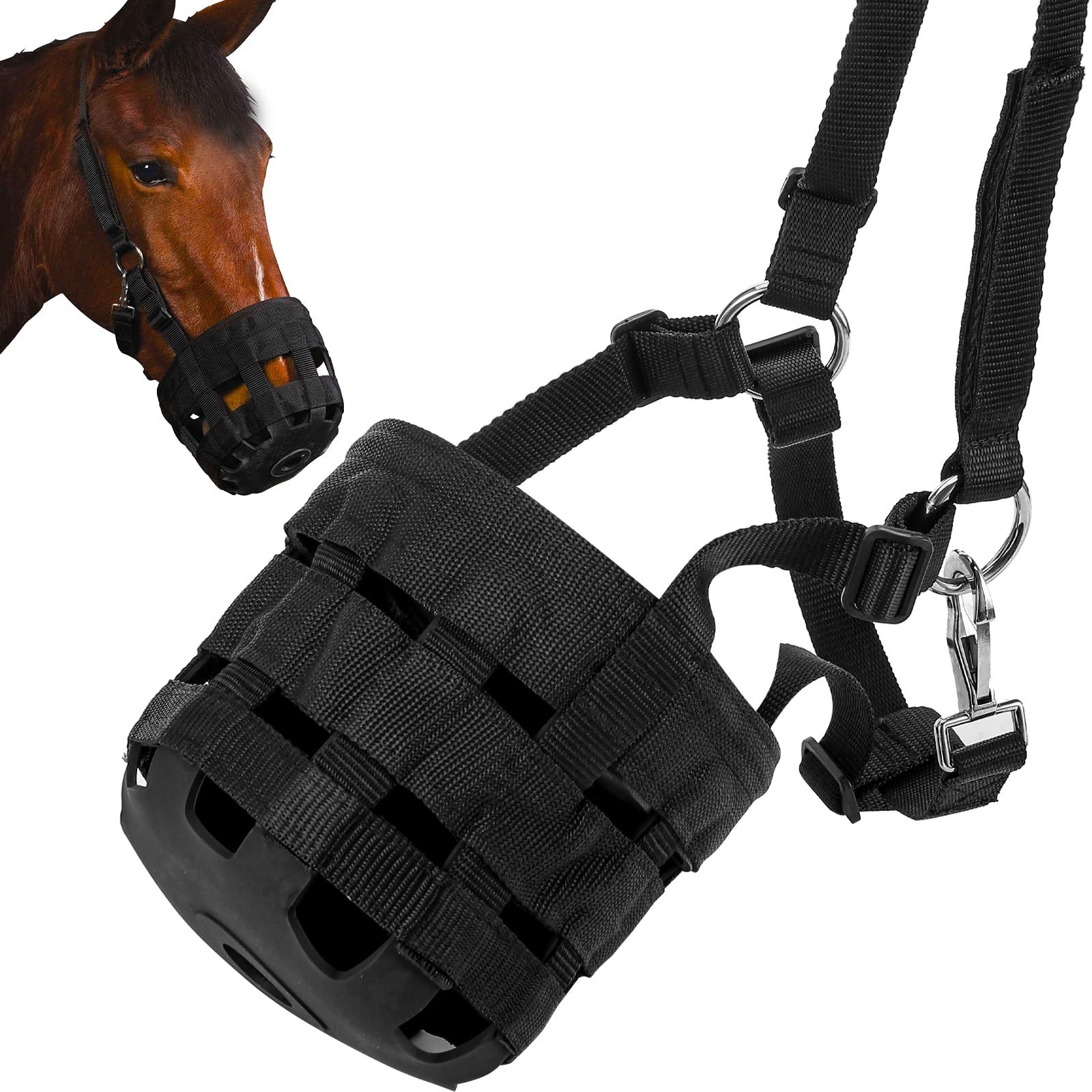 Durable Ventilated Grazing Muzzle with Attached Breakaway Halter - Lightweight Horse Muzzle, Supports Natural Grazing, Restricts Food Intake,（Size small） - Image 3