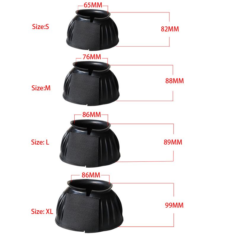 Bell Boots for Horses 1 Pair Protect Against Hoof Impact Trauma, Rubber Bell Boots Horse Care for Turnout, No Rub Design Wrap Hook and Loop - Image 5