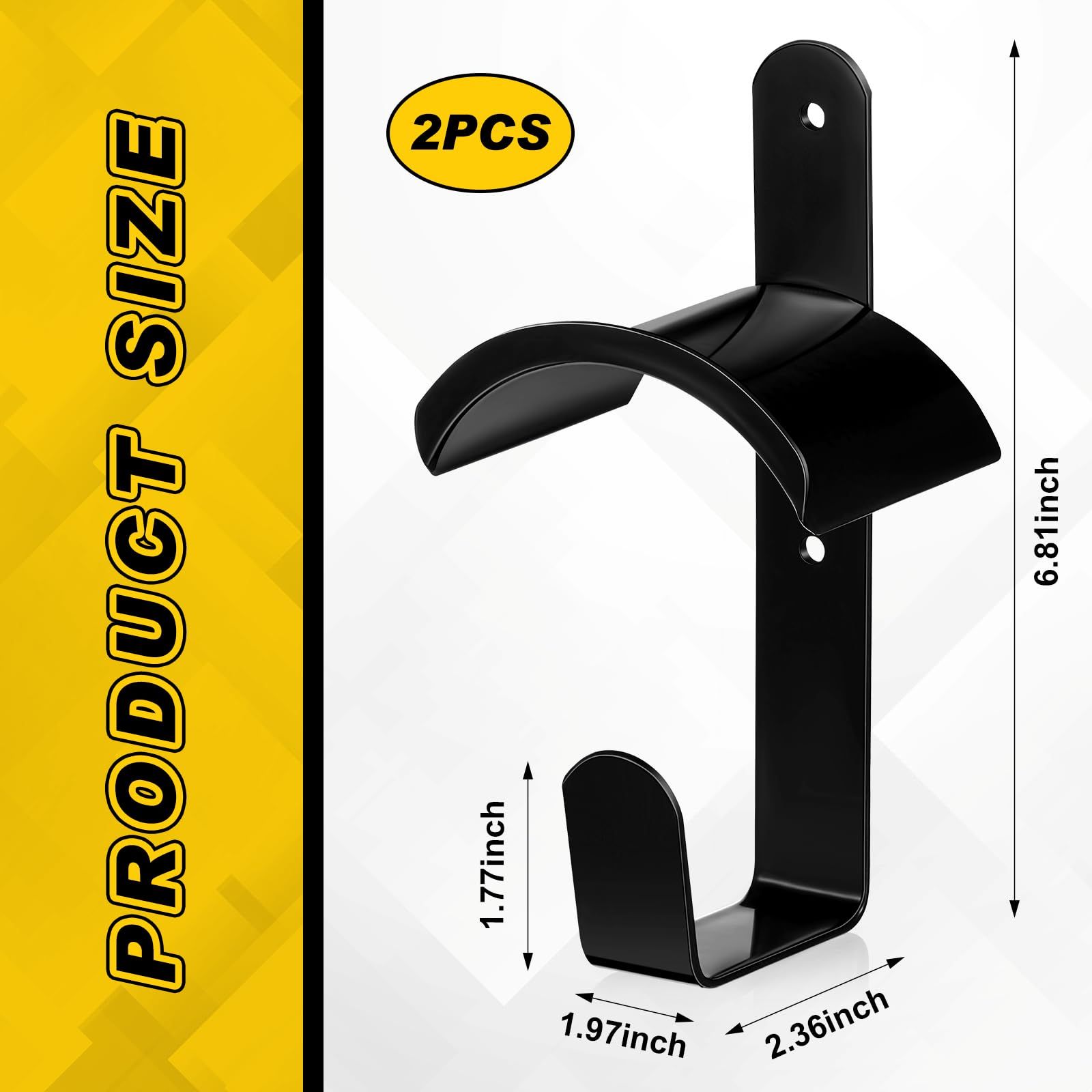 2pcs Horse Bridle Rack Wall Mount Black Metal Bridle Holder with Hook and Screws Bracket for Horse Barn Tack Room Stall Storage - Image 5