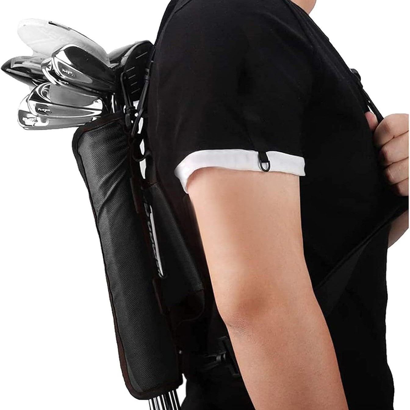 Lightweight Portable Golf Club Bag, Mini Sunday Bag for 54Clubs with Adjustable Shoulder Straps black 20.5*30.5cm - Image 3