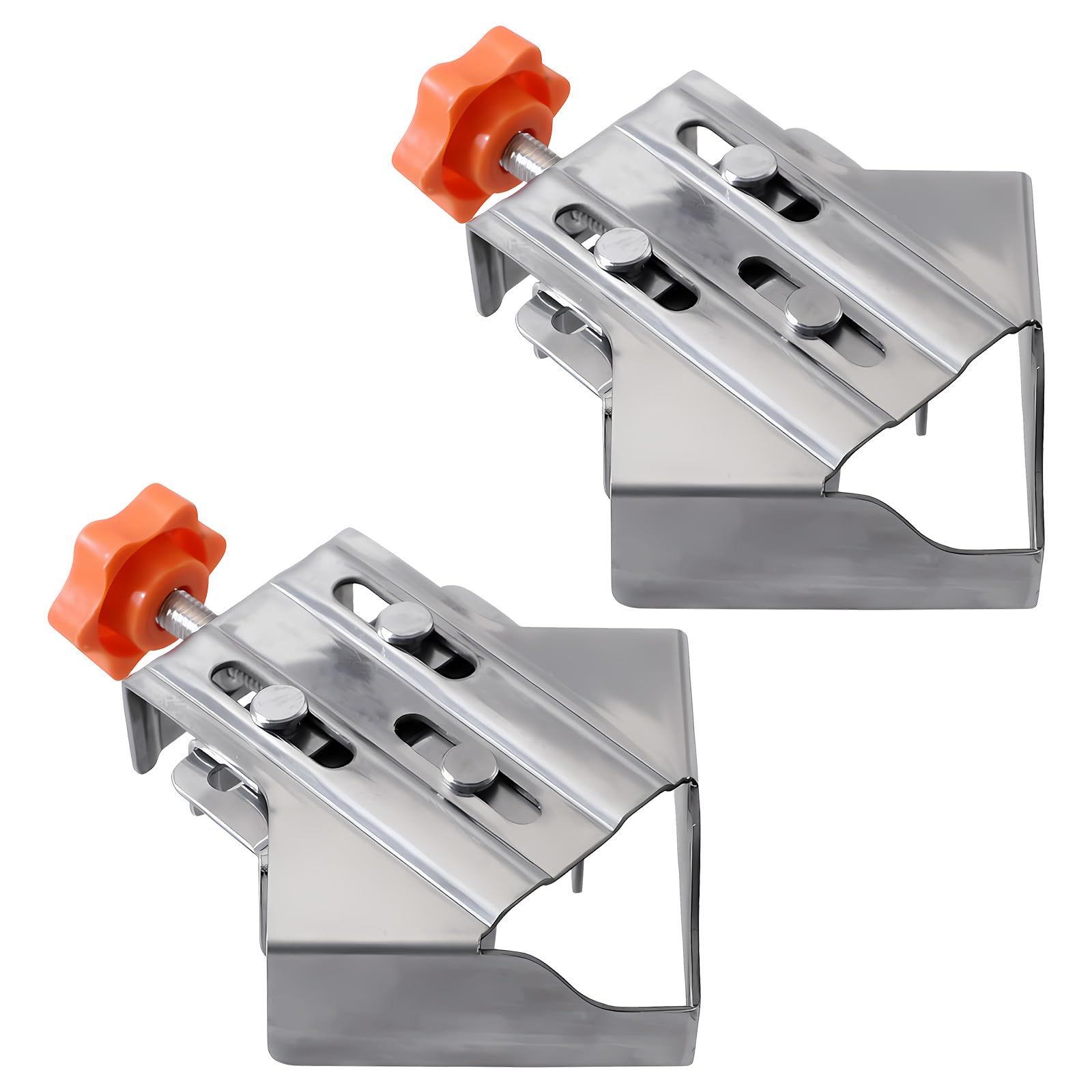 2pcs Stainless Steel Right Corner Clamp,90 Degree Right Angle Clamp for Woodworking,Right Angle Clip Fixer,Single Handle Clamps for Woodworking,（open-ended） - Image 1