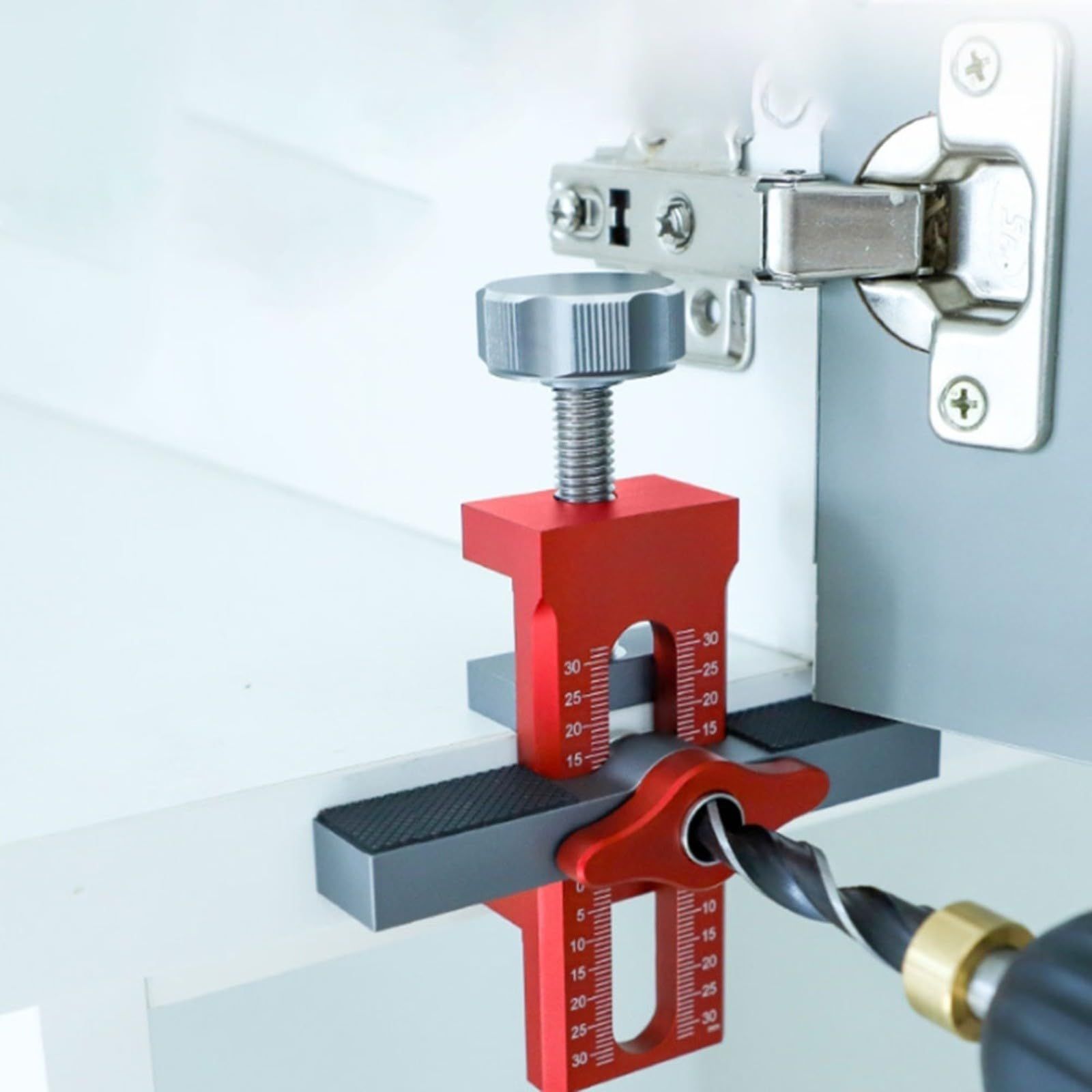 2-in-1 Cabinet Door Mounting Jig & Rebound Device Tool with Bag, Installation Positioner for Frameless Cabinets Only, Easily Adjustable Aluminium Alloy Cabinet Hardware Jig - Image 3