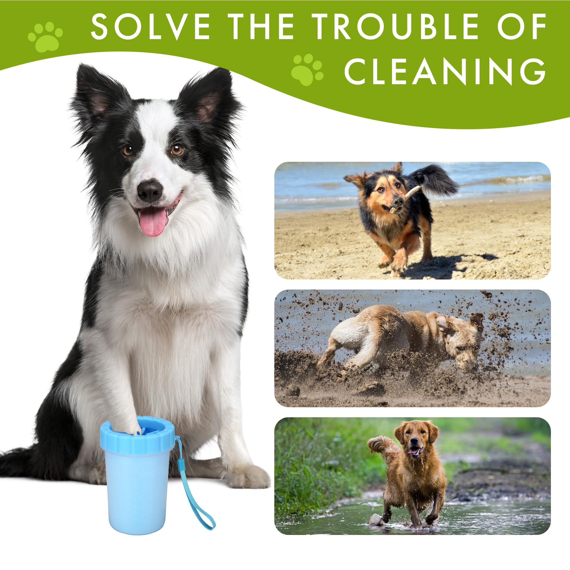 Portable Dog Paw Washer/Paw Cleaner,Reusable Washer & Cleaner Cup | Keeps Fur Paw Clean  Blue 9*11cm - Image 3