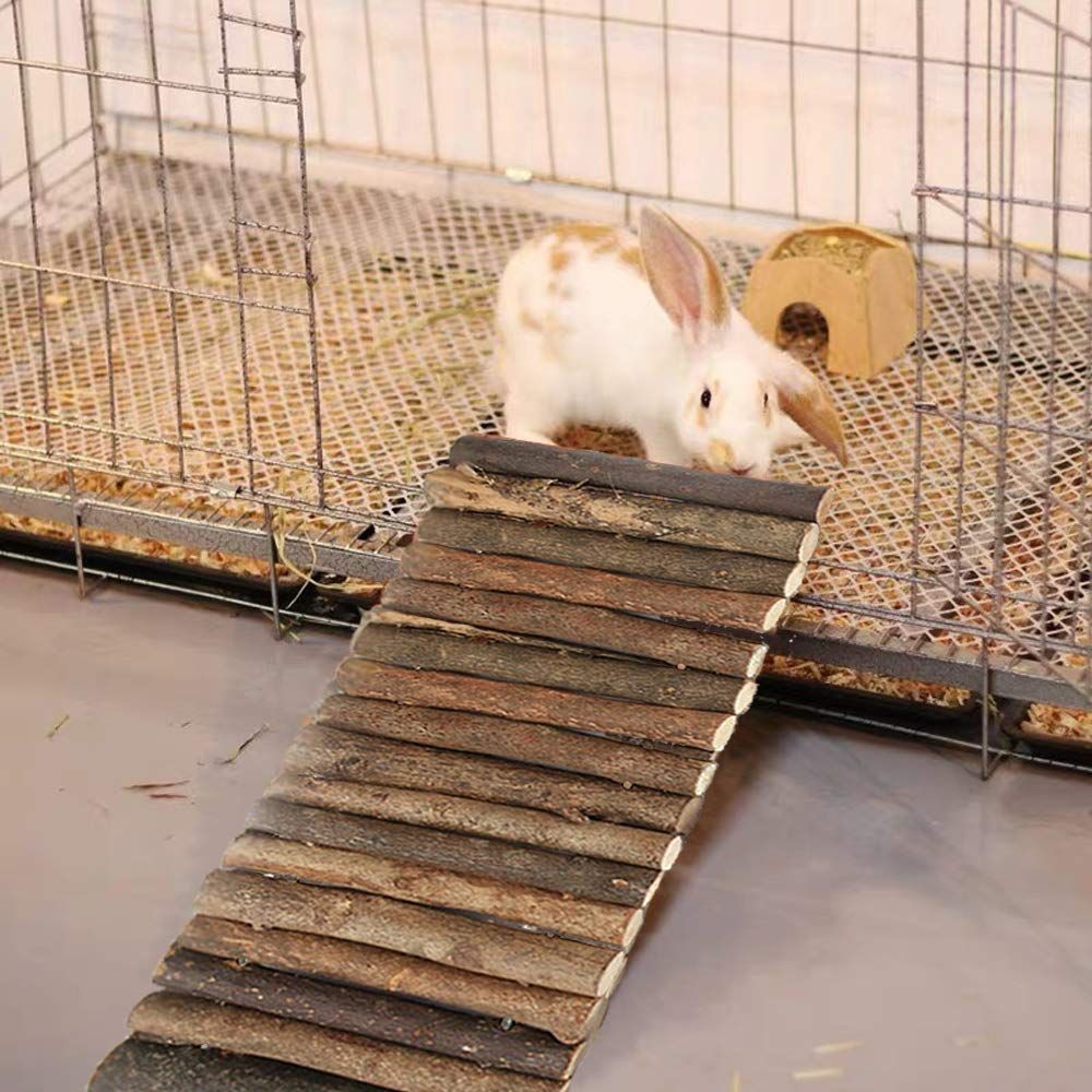Guinea Pig Wooden Ladder Bridge Rabbits Hideout, House, Tunnel, Rodents Chew Toys for Bunny, Chinchillas, Hedgehogs, Ferrets,（20*10cm） - Image 3