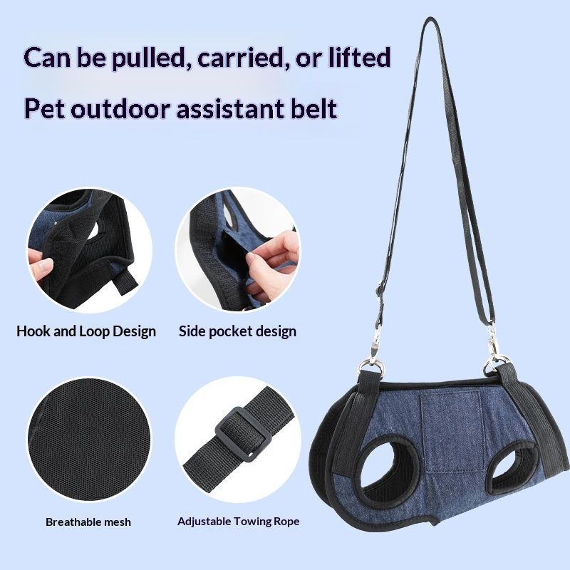 Dog Lift Harness Portable Dog Sling for Small Dogs Hind Leg Support Pet Rehabilitation Lifts Vest Adjustable Harness for Back Legs for Old, Disabled Dogs Walk,S - Image 3