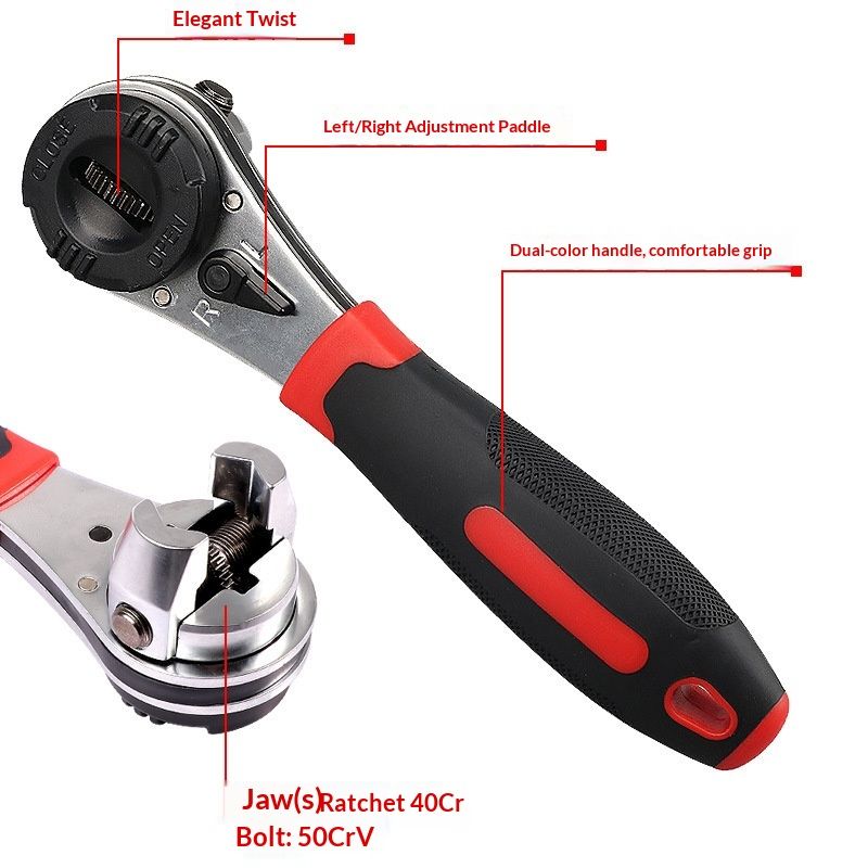 Adjustable Ratcheting Wrench, Adjustable Ratcheting Wrench 6-22mm, Adjustable sleeve wrench,Portable labor-saving AdjustableWrench, Non slip gloves - Image 2
