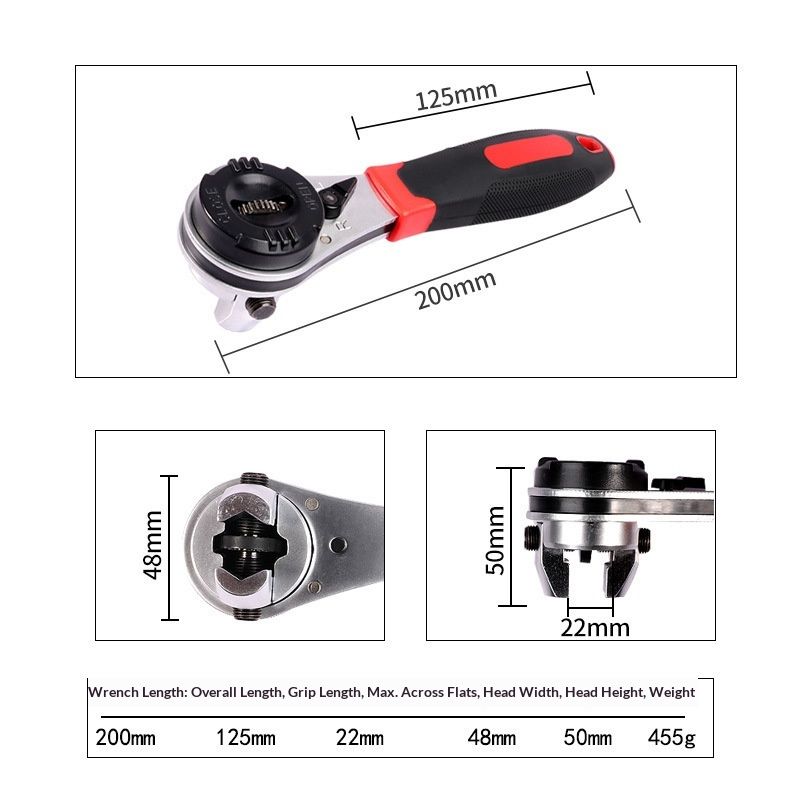 Adjustable Ratcheting Wrench, Adjustable Ratcheting Wrench 6-22mm, Adjustable sleeve wrench,Portable labor-saving AdjustableWrench, Non slip gloves - Image 5