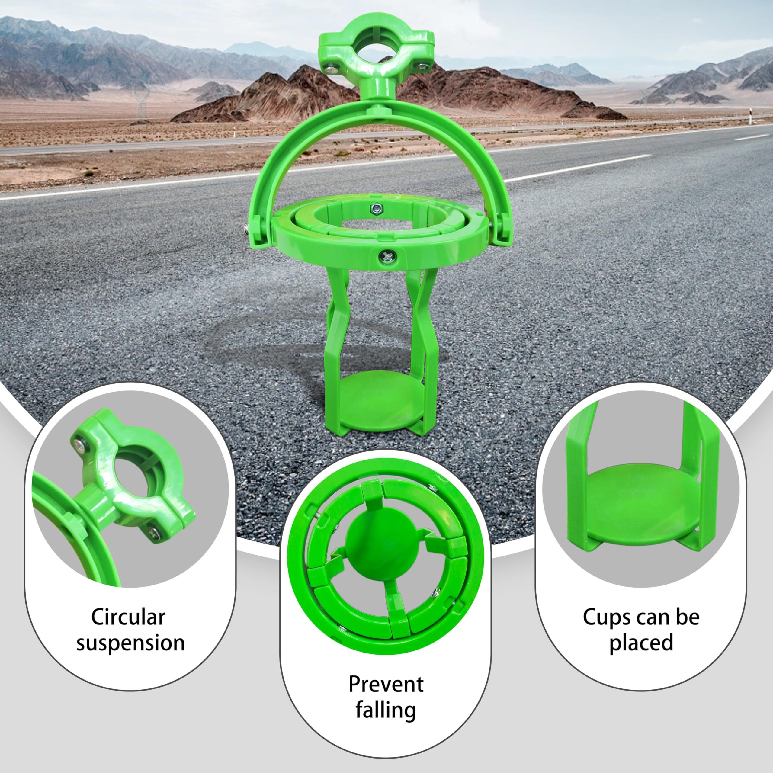 Gyroscope Cup Holder, 360 ° Rotatable No Spill Cup Holder, Gimbal Gyro Self Leveling Universal Drink Holder for Truck, Tractor, Bus Driver (Green) - Image 3
