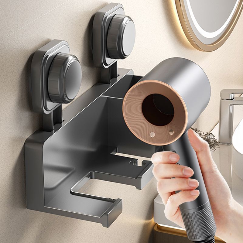 Hair Dryer Holder Wall Mounted with Tool Organizer, Blow Dryer Holder Compatible, Hair Dryer Hanger Mount for Bathroom, Vanity, Gray - Image 3