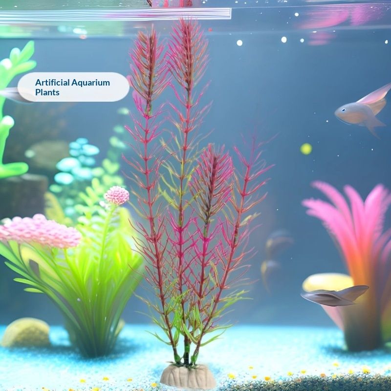 3 pack Aquarium Decor Fish Tank Decoration Ornament Artificial Plastic Plant Green 27cm Pink/Purple/green, 3-Pack - Image 2