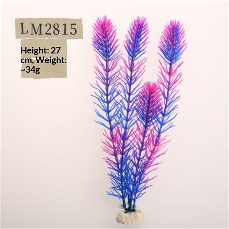 3 pack Aquarium Decor Fish Tank Decoration Ornament Artificial Plastic Plant Green 27cm Pink/Purple/green, 3-Pack - Image 3