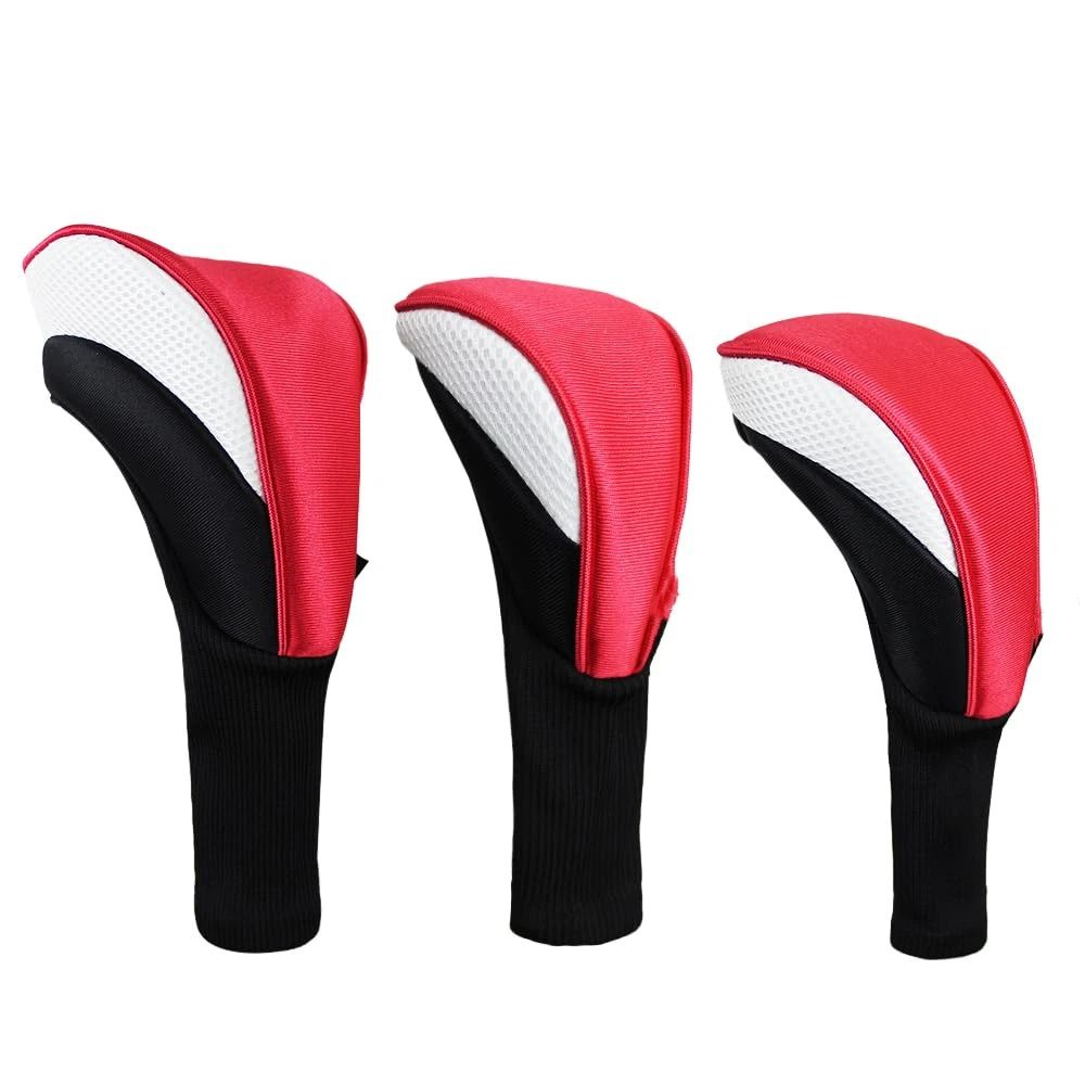Black Golf Club Head Cover for  Fairway 3 Pcs Woods Headcovers, Golf Accessories Hybrid Head Covers Set - Image 1