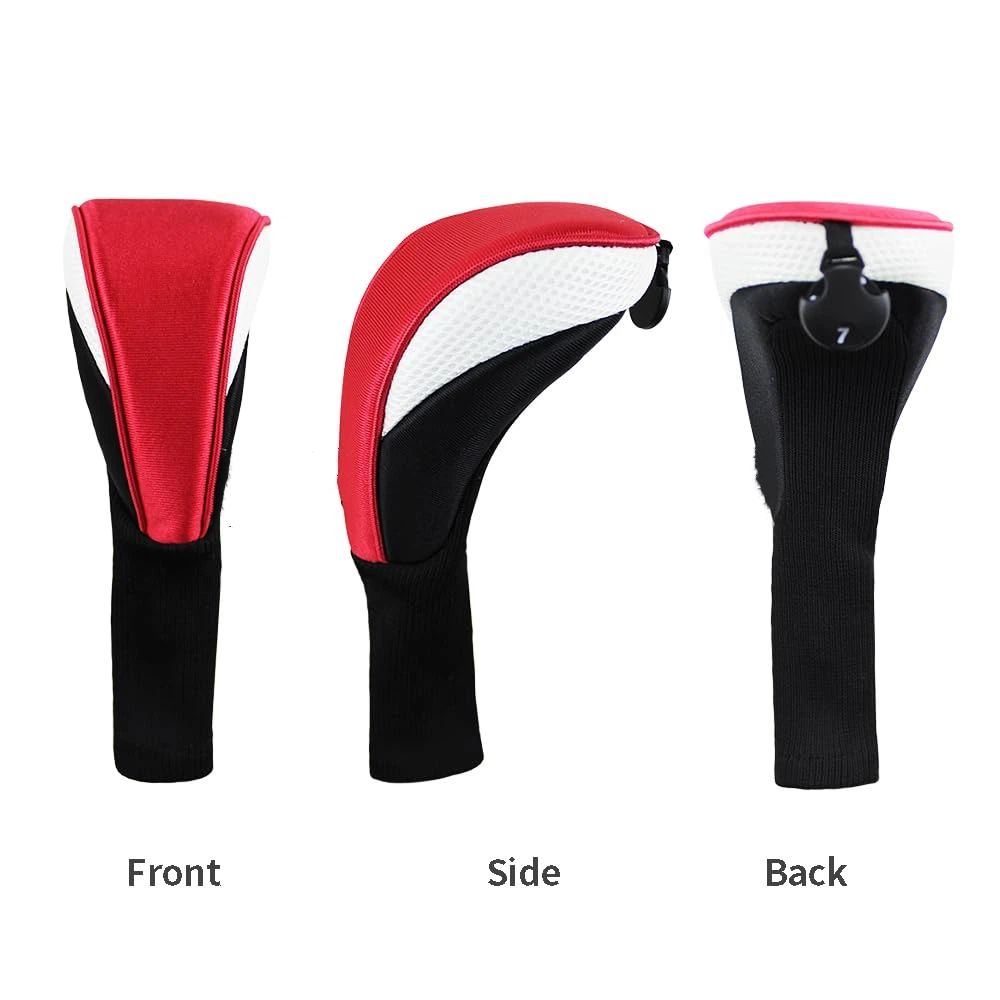 Black Golf Club Head Cover for  Fairway 3 Pcs Woods Headcovers, Golf Accessories Hybrid Head Covers Set - Image 3