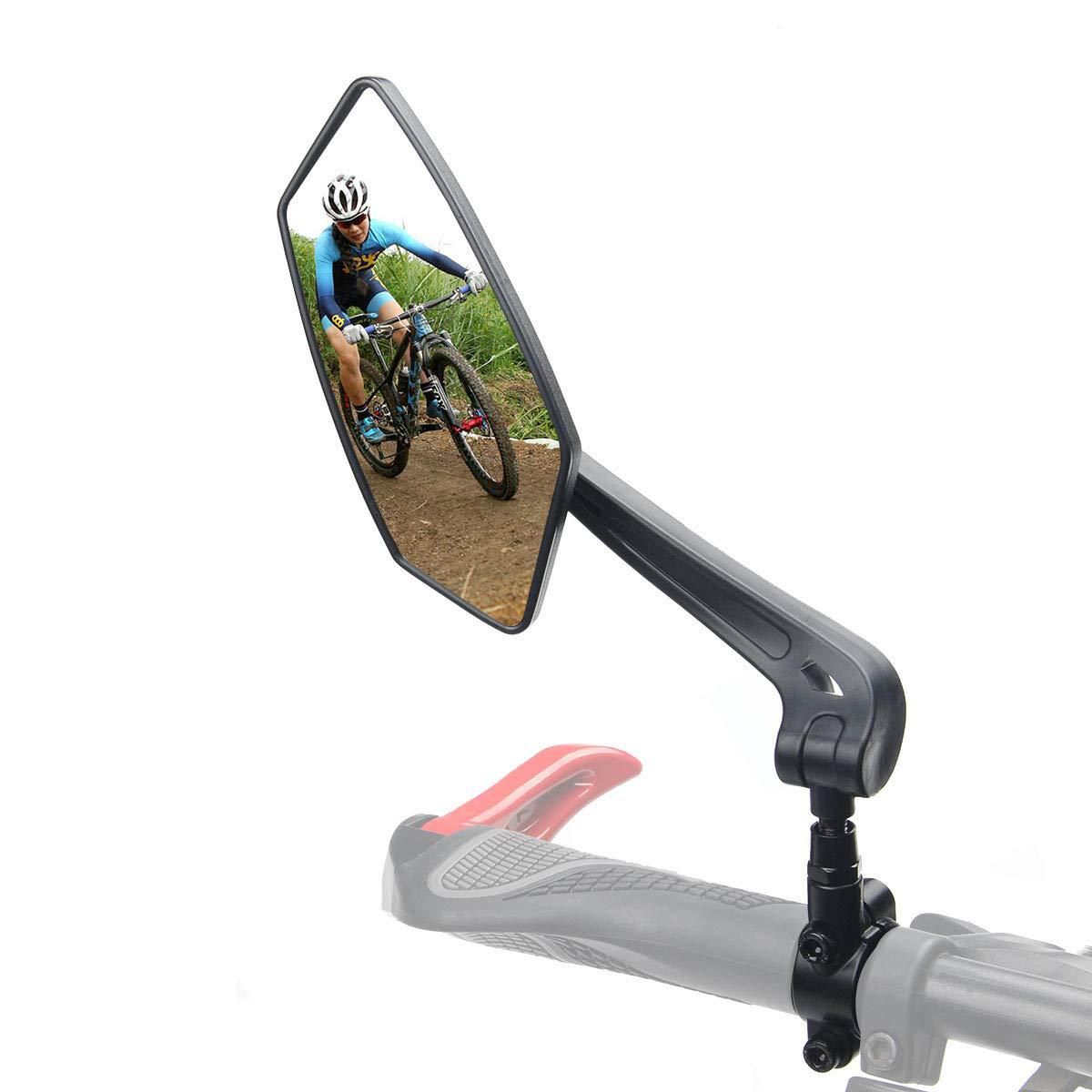 1 Pair Bike Mirror Handlebar [Left + Right], HD Glass Bicycle Mirror, 360° Rotatable Adjustable Shockproof Rearview Mirror, for E-Bike Mountain Bike Road Bike Electric Scooter - Image 3