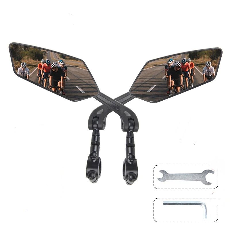 1 Pair Bike Mirror Handlebar [Left + Right], HD Glass Bicycle Mirror, 360° Rotatable Adjustable Shockproof Rearview Mirror, for E-Bike Mountain Bike Road Bike Electric Scooter - Image 5