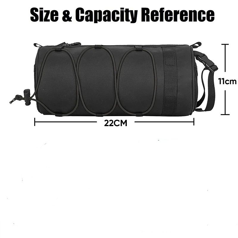 Bike Handlebar Bag, Bicycle Front Bag Shoulder Bag Storage Bag with Shoulder Strap for Road Mountain Bike Cycling Travel（black,22*11*11cm) - Image 5