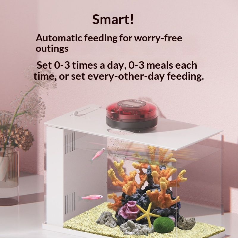 Automatic Fish Feeder for Aquarium - Moisture-Proof and Precision Feeding Betta Vacation Feeder, USB Rechargeable Auto Fish Food Dispenser with Timer,LCD Display - Image 2