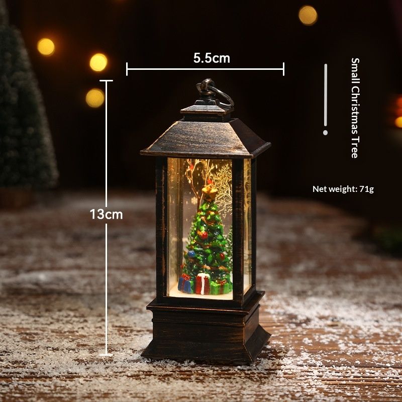 Snow Globe Christmas Lantern Decorations, Snow Globe Lantern with Swirling Glitter, Christmas Tree Lighted Christmas Decorations Indoor for Home - Image 3