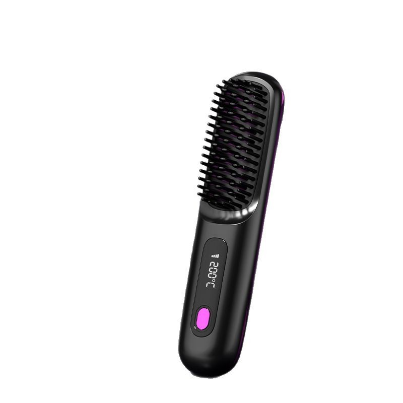 Hair Straightener – Cordless Comb with Negative Ion, Fast Heating & Portable Travel Design, Rechargeable Brush for Straightening and Curling (1Pcs) - Image 1