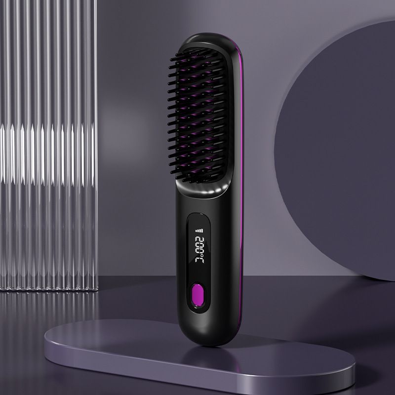 Hair Straightener – Cordless Comb with Negative Ion, Fast Heating & Portable Travel Design, Rechargeable Brush for Straightening and Curling (1Pcs) - Image 2