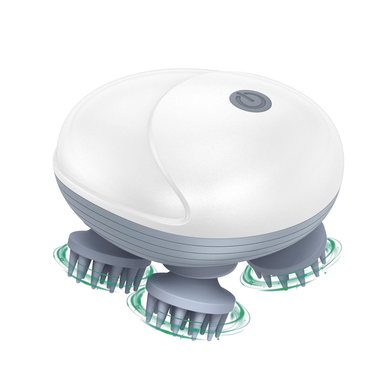 Electric Scalp Massager, Head Massager with 4 Massage Heads, Back and Scalp Massager Relieving Tight Stiffness Muscles（white,11*7cm） - Image 4
