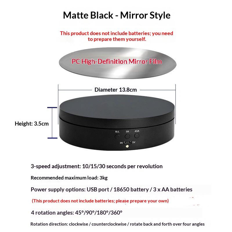 Motorized Rotating Display Stand, 360 Degree Electric Rotating Turntable for Photography Products, Jewelry, 3D Model , White - Image 2