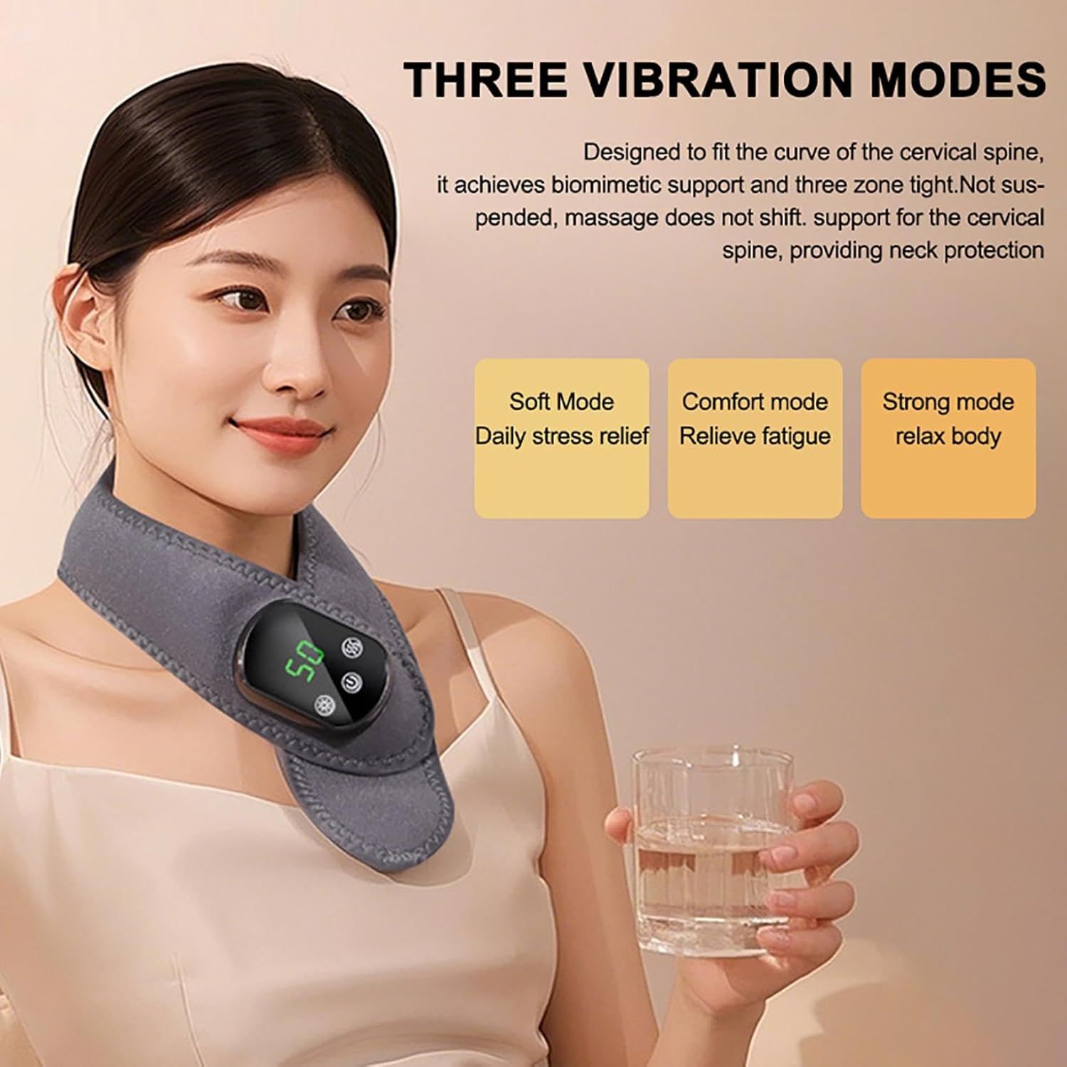 Cordless Neck Heating Pad with Massage, Neck Massager with Heat, Neck Heating Pad for Pain Electric, Heated Neck Brace Wrap Soreness Stiffness Pain Relief - Image 3