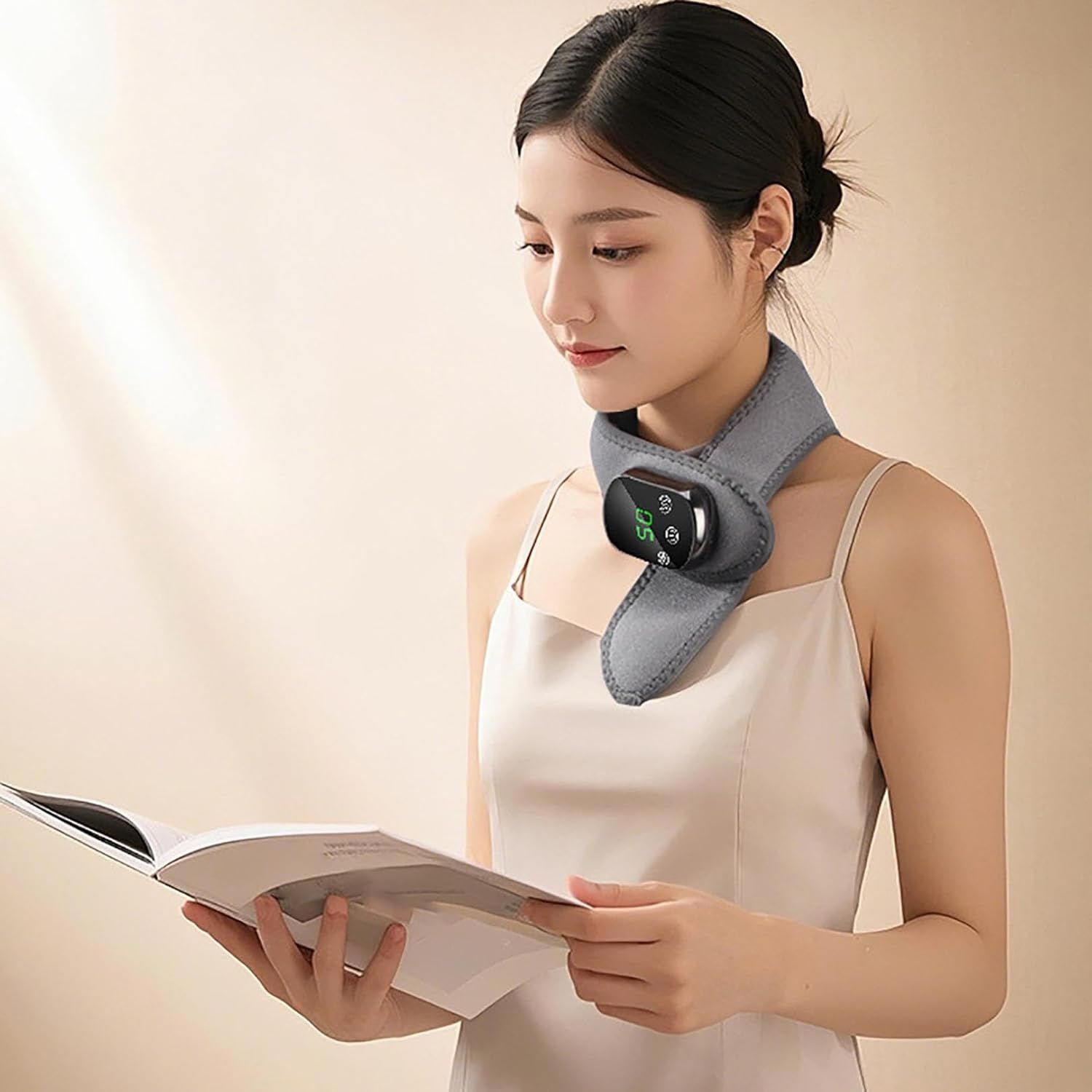 Cordless Neck Heating Pad with Massage, Neck Massager with Heat, Neck Heating Pad for Pain Electric, Heated Neck Brace Wrap Soreness Stiffness Pain Relief - Image 4