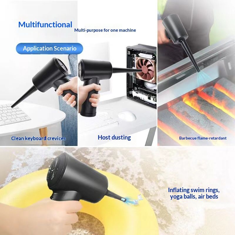 Compressed Air Duster, Electric Air Blow Portable Keyboard Cleaner with LED Light, Rechargeable Dust Off Cordless Air Duster for Computer, Car, Electric Devices - Image 3