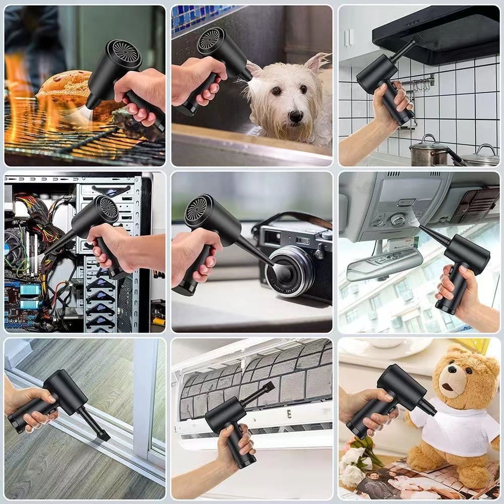Compressed Air Duster, Electric Air Blow Portable Keyboard Cleaner with LED Light, Rechargeable Dust Off Cordless Air Duster for Computer, Car, Electric Devices - Image 5