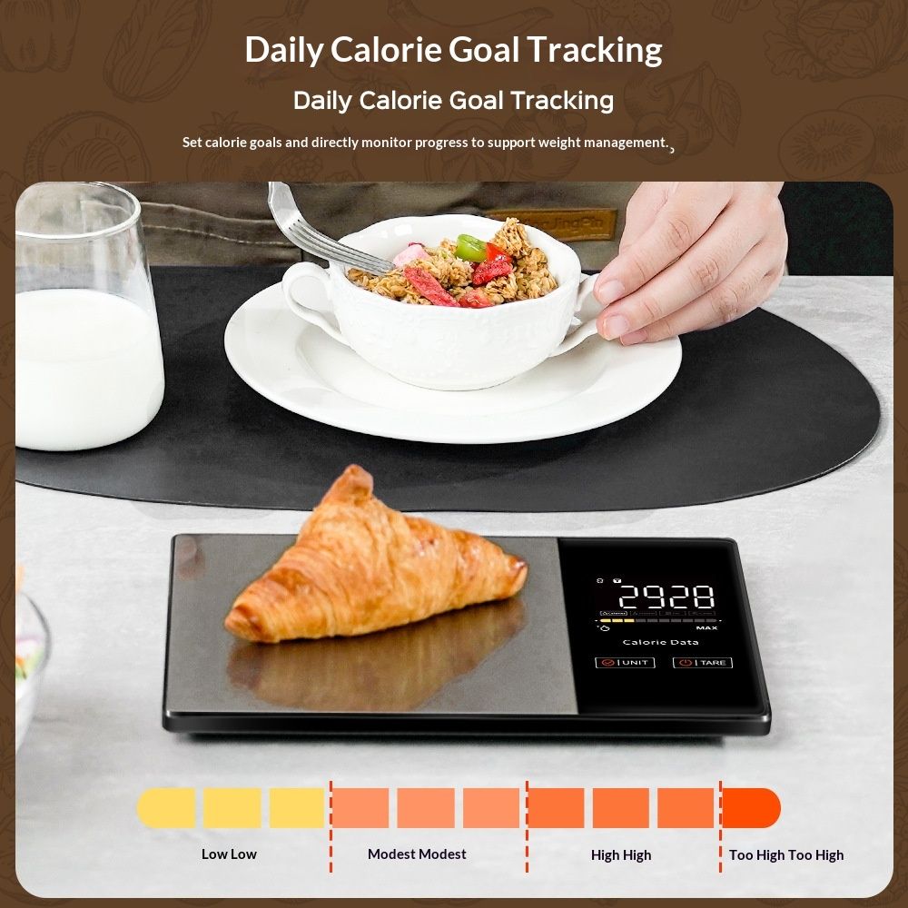 Smart Nutrition Food Scale with LED Display, Tracks Calories, Fat, Carbs & Protein via App, Precision Digital Kitchen Scale for Healthy Eating & Meal Prep - Image 3