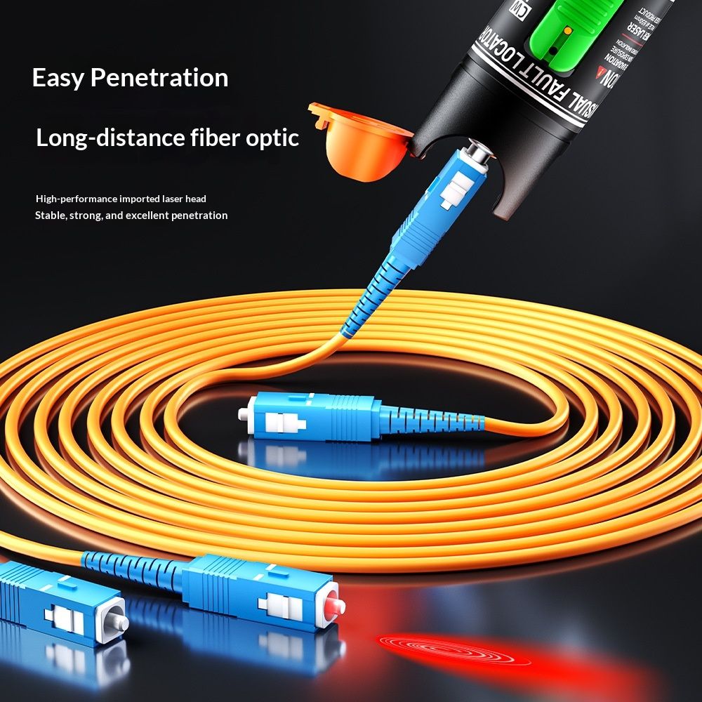 Visual Fault Locator Fiber Optic Tester - Fiber Optic Cable Tester Meter with FC to LC Adapter - Tools Tester Kit for LC/FC/SC/ST, Network Cable Test - Image 2