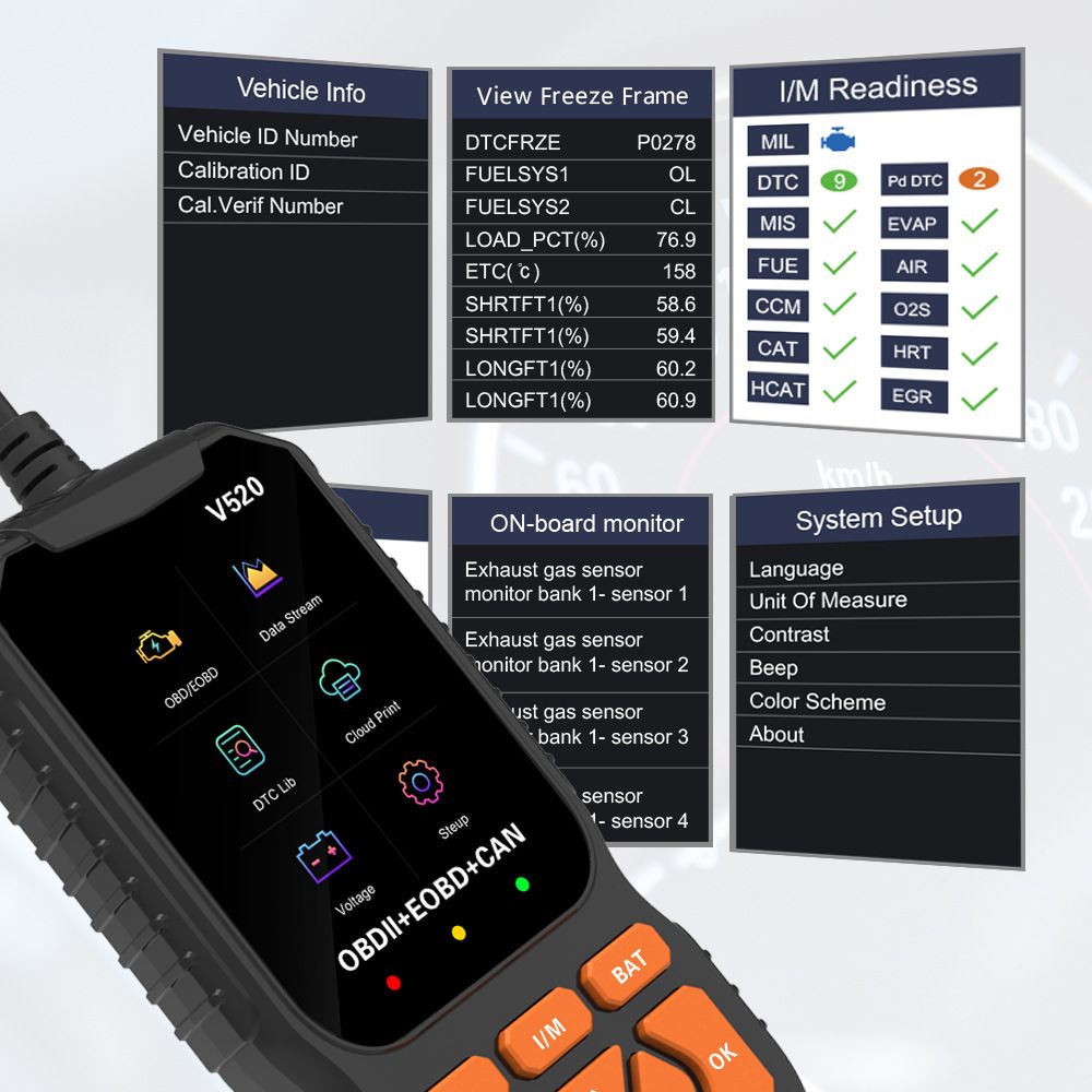 Professional OBD2 Car Scanner Diagnostic Tool, Enhanced V520 Vehicle OBDII/EOBD Check Engine with Read/Erase Fault Code, Auto Code Reader Scanner - Image 2