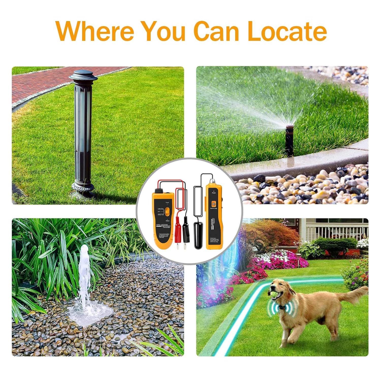 Underground Cable Locator, Wire Tracer Cable Tester for Dog Fence Cables Irrigation Control Wires - Image 5