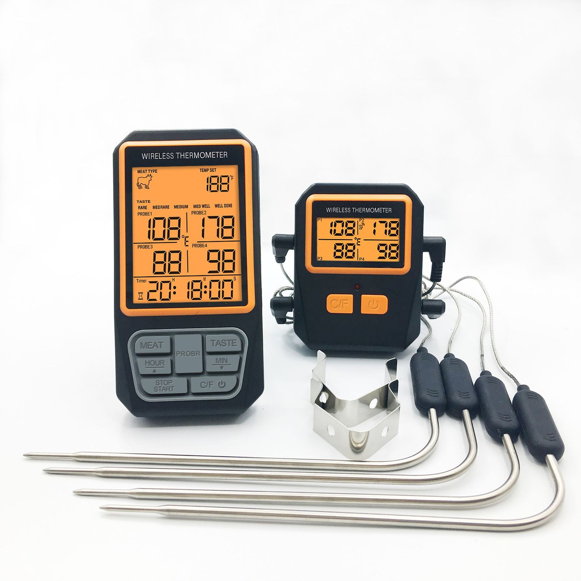 Long Range Wireless Meat Thermometer for Grilling and Smoking with 4 Probes BBQ Grill Kitchen Food Cooking Digital Thermometer for Meat - Image 2