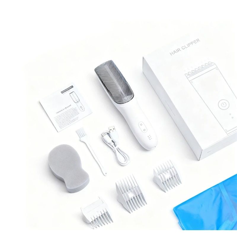 Cordless Baby Hair Clippers,  3 Guide Combs  Baby Hair Clipper Quiet Hair Clipper for Baby, Hair Clipper Auto Suck Snipped Hair, IPX7 Waterproof Rechargeable white - Image 1