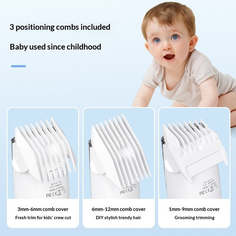 Cordless Baby Hair Clippers,  3 Guide Combs  Baby Hair Clipper Quiet Hair Clipper for Baby, Hair Clipper Auto Suck Snipped Hair, IPX7 Waterproof Rechargeable white - Image 4