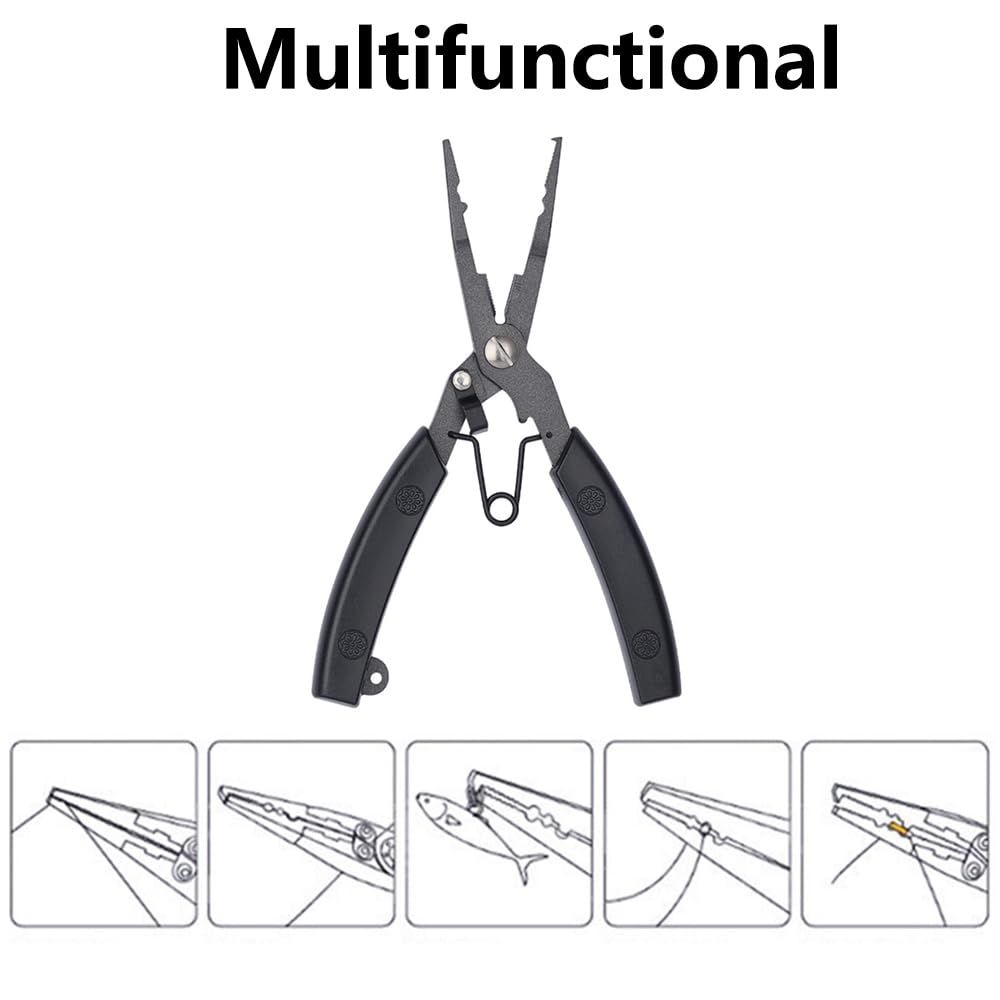 Stainless Steel Professional Multifunctional Fish Plier,Portable Fishing Multitool Pliers for aficionado of fishing, and even a green-hand starter（primary colors） - Image 3