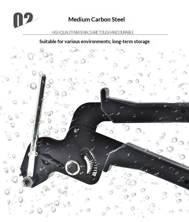 Cable Tie Gun，Stainless Steel Zip Tie Gun, Special Tool For Fastening And Cutting Metal Cable Ties. Stainless Steel Zip Tie Tool Used to Repair Fence, Pipe Wrap, - Image 4