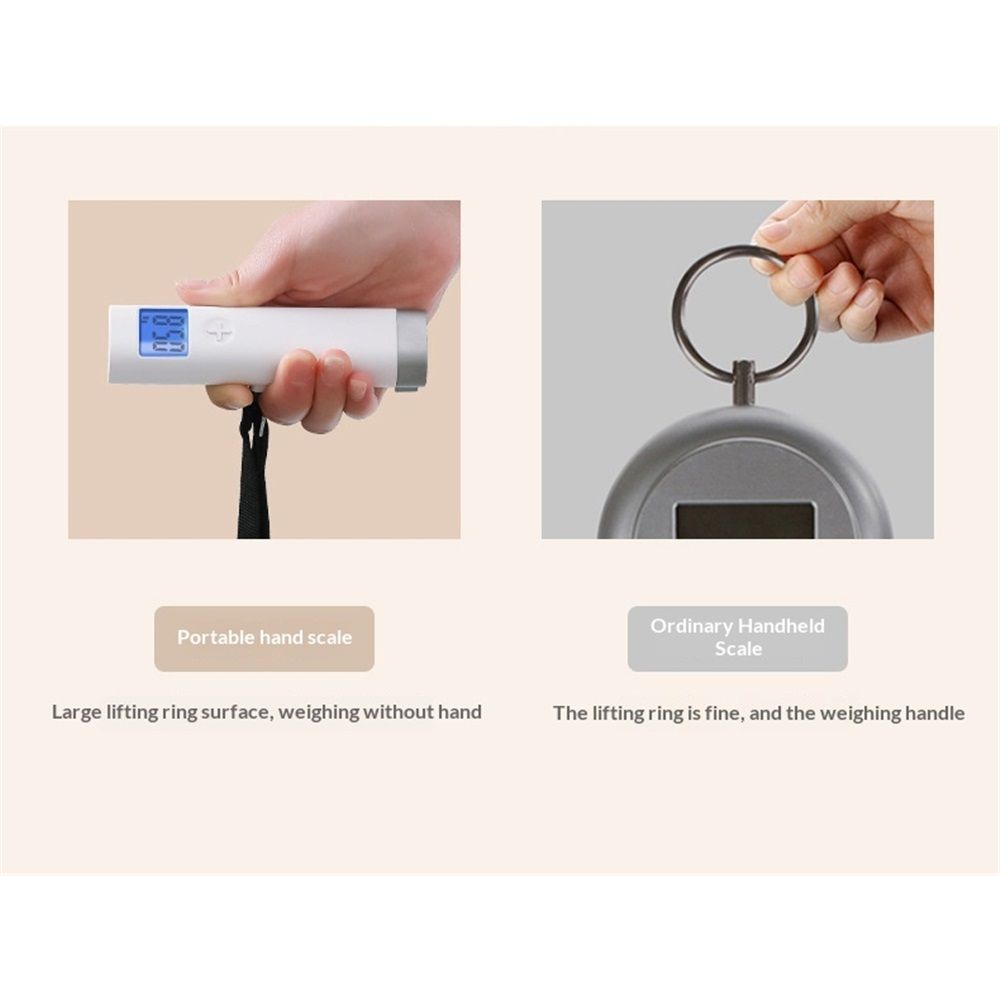 Digital Luggage Scale, Portable for Travel, Hanging Baggage Scale, Suitcase Scale, Weight Scales for Travel Accessories,Batteries Included, High Capacity Up to 110 lb/50 kg, White - Image 5