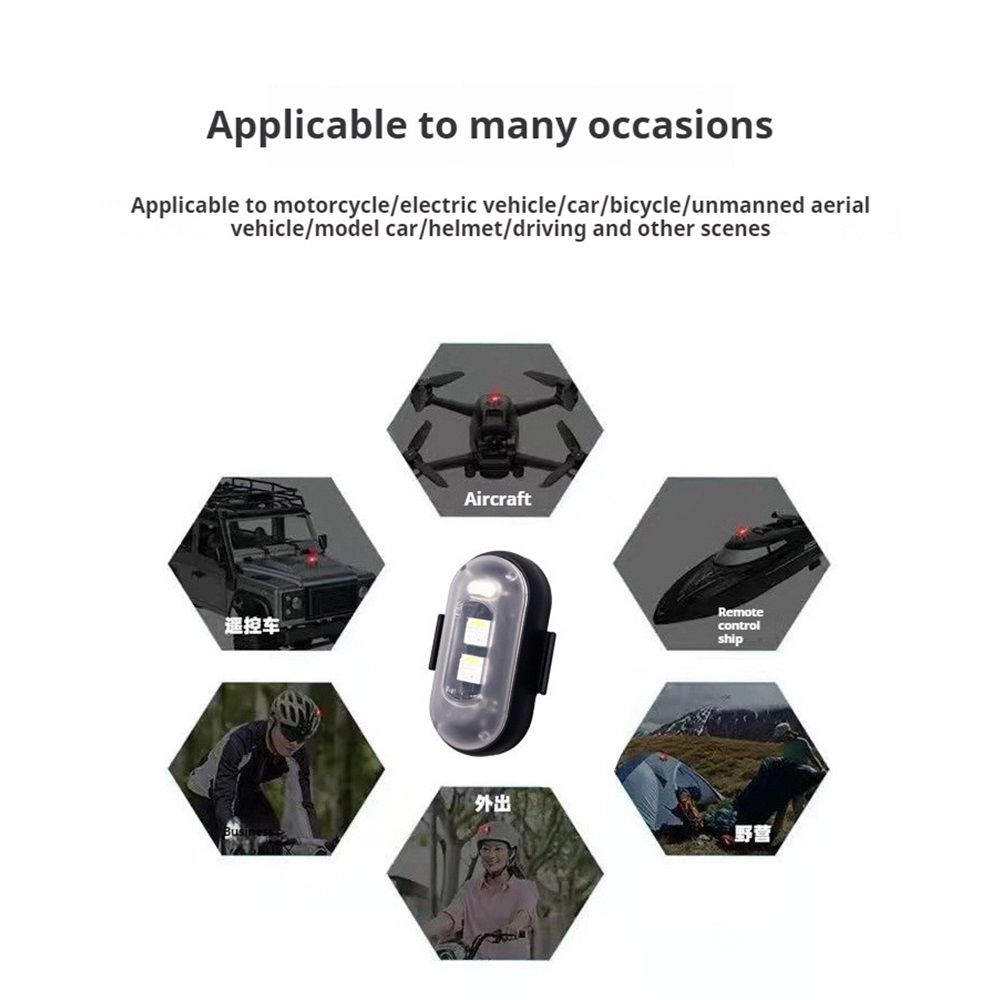 6PCS Wireless LED Lights for Car with Remote Control, Halloween Wireless LED Strobe Lights 8 Colors USB IP65 Waterproof Anti-Collision Warning Light for Car Interior Truck Drone Aircraft Bike - Image 5