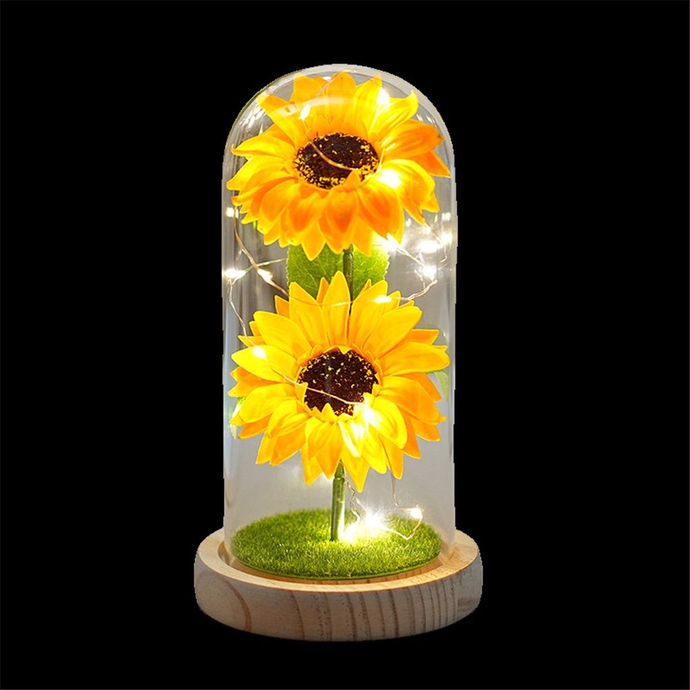 Sunflower Gift for Women,Sun Flowers Home Decor,Preserved Sunflower Bouquet in Glass Dome,Birthday Gifts for Her Mom - Image 5