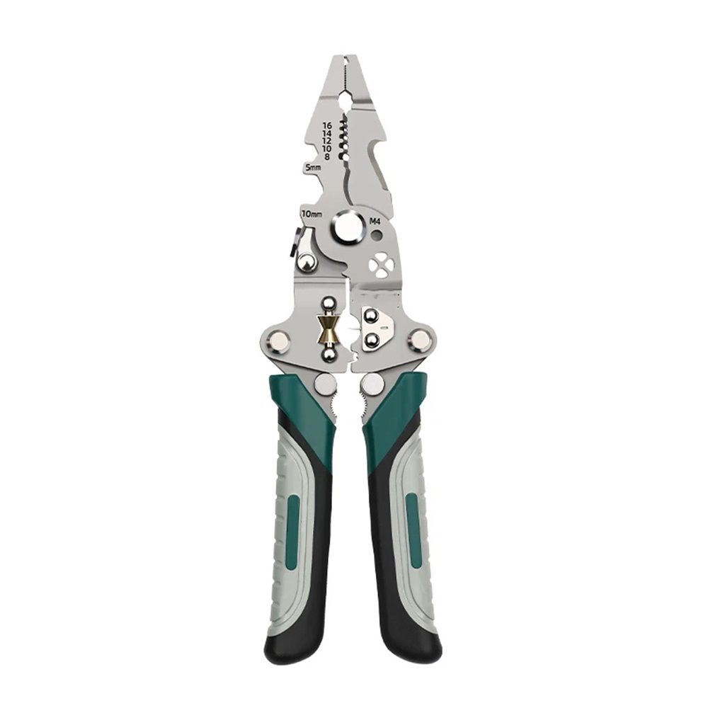 18 In 1 Foldable Wire Stripper,Multifunctional Foldable Wire Stripper Electrical Pliers,For Cutting And Pulling Wires Cable Scissors (A) - Image 1